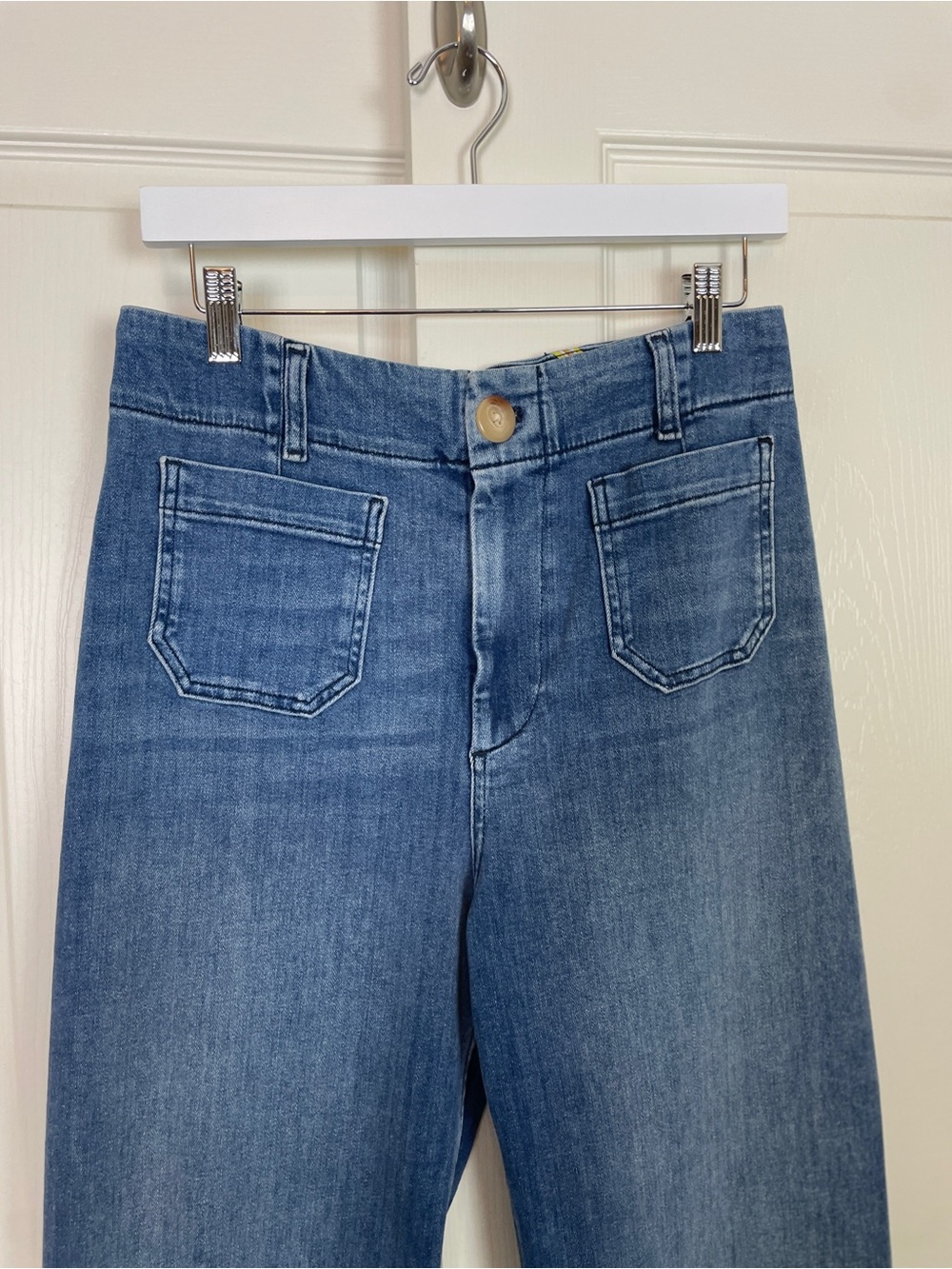 Anthropologie Maeve The Colette Wide Leg Cropped Jeans Medium Wash Sz 29 - Picture 4 of 12